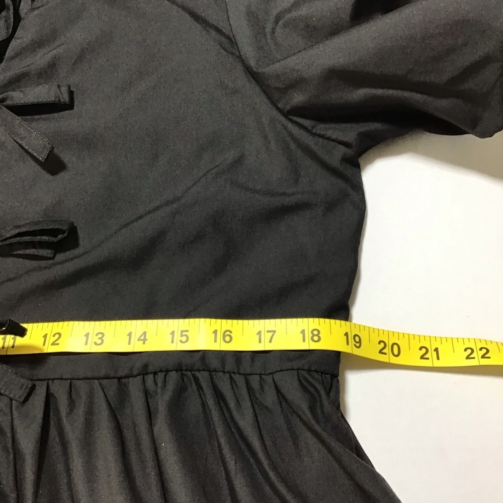 Entro Black Puff Sleeve Dress with Bow Details - Picture 13 of 13